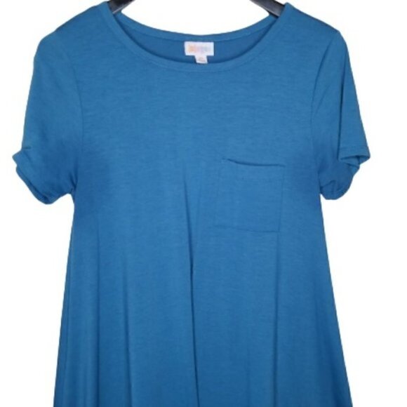 4/$25 Lularoe Teal Carly High Low Shirt Dress - Picture 2 of 6